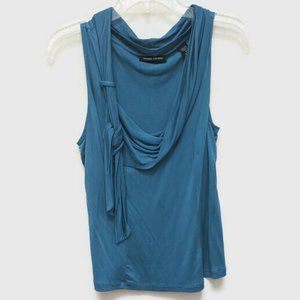 Valerie Stevens Silk Blue Sleeveless Blouse Tie